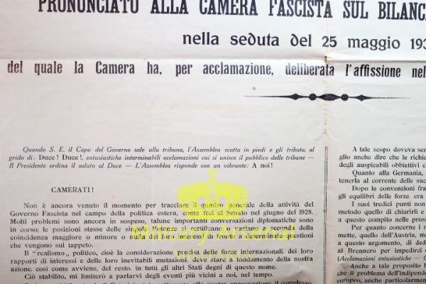 Manifesto discorso del DUCE 25 maggio 1935-XIII | Military Arsenal