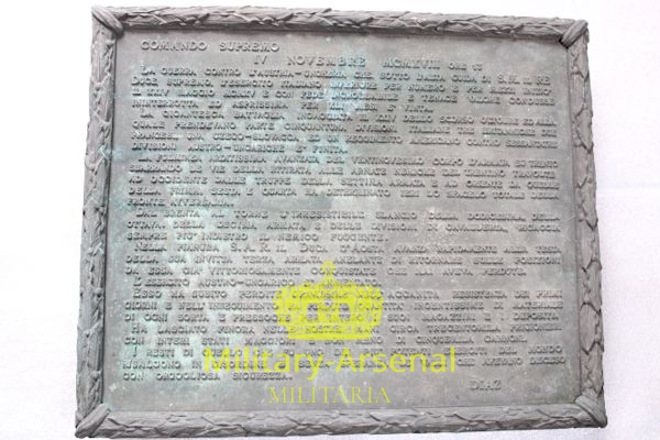 WWI Bollettino della vittoria Targa in bronzo | Military Arsenal