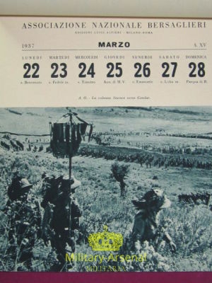 Bersaglieri calendario 1937 | Military Arsenal