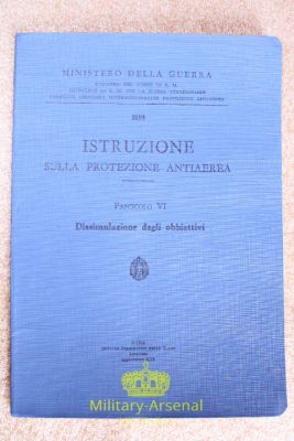 Manuali P.A.A. 1938 Protezione Antiaerea | Military Arsenal