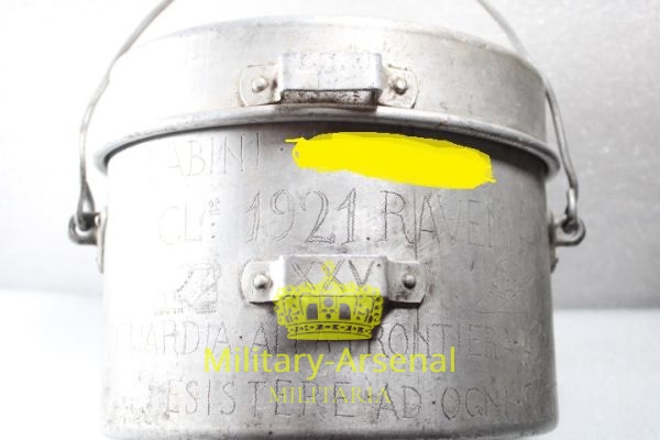 WWII Guardia alla Frontiera Alpina gavetta incisa XXV settore G.A.F. | Military Arsenal
