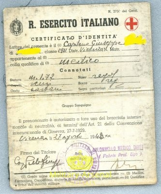 WWII Regio Esercito tessera Capitano Medico | Military Arsenal