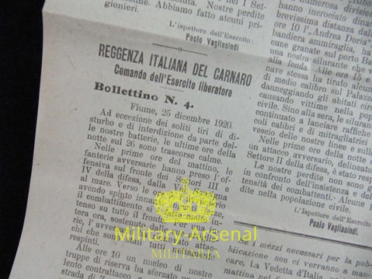 Gabriele D'Annunzio Fiume volantino di propaganda 1 | Military Arsenal