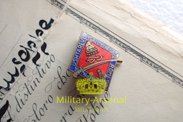 WWII fronte albanese diploma e distintivo per le operazioni di Guerra 1941 | Military Arsenal