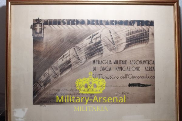 Regia Aeronautica diploma lunga navigazione aerea 1938 | Military Arsenal