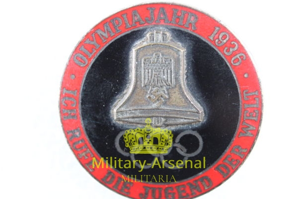 Distintivo di propaganda smaltato Olimpiadi Berlino 1936.  | Military Arsenal