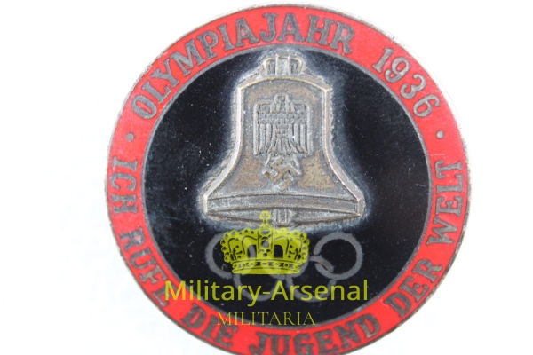 Distintivo di propaganda smaltato Olimpiadi Berlino 1936.  | Military Arsenal