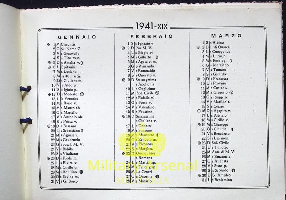 Regia Marina calendario Incr.Duca D'Aosta 1941 | Military Arsenal