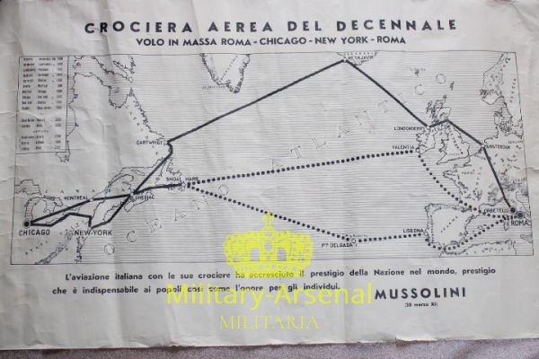 Manifesto Crociera del Decennale 1932 Italo Balbo | Military Arsenal