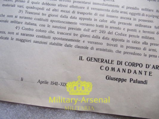WWII Fronte Jugoslavo XVII° Corpo d'Armata armistizio1941 | Military Arsenal