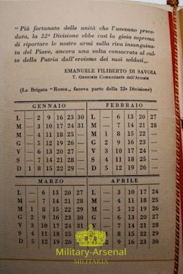 Calendario 79° Reggimento fanteria roma 1938 | Military Arsenal