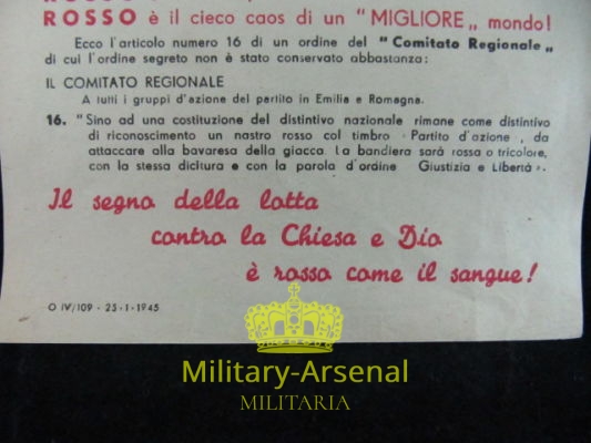 Volantino di Propaganda RSI Repubblica Sociale Italiana | Military Arsenal