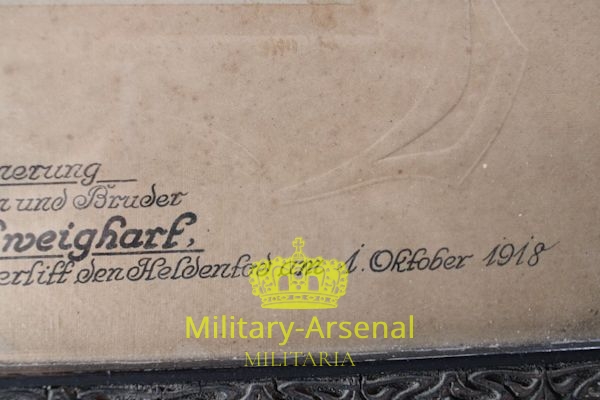 WWI Germania quadro con foto caduto 1918 Pionier-Kompanie | Military Arsenal