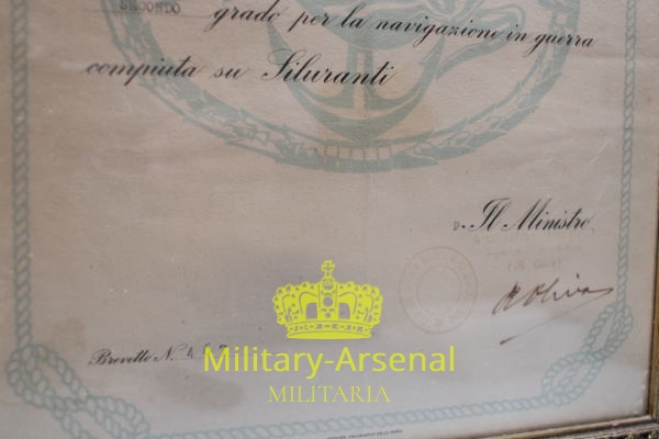 WWII Regia Marina diploma per distintivo SILURANTI | Military Arsenal