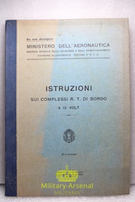 WWII manuale Regia Aeronautica Istruzioni Radio di Bordo  | Military Arsenal