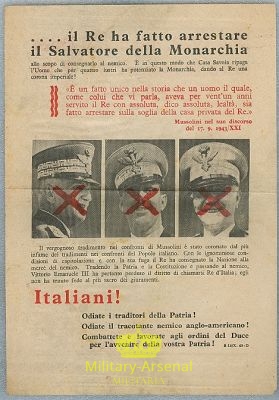 Volantino di Propaganda leaflet  RSI 4 | Military Arsenal
